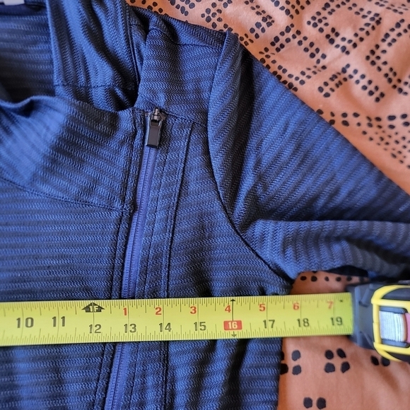 EUC Athleta Jacquard Intention Asymmetrical Zip Jacket navy Small - Picture 11 of 13